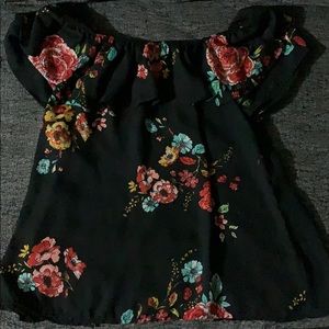 Black Floral Blouse
